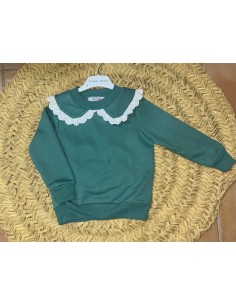 Sudadera con cuello verde