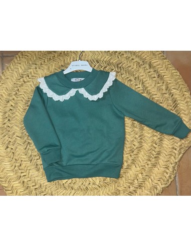 Sudadera con cuello verde