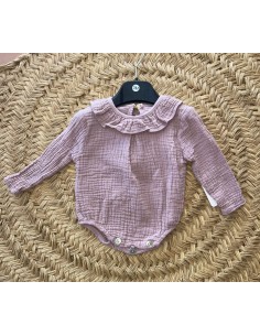 Pelele bambula rosa empolvado