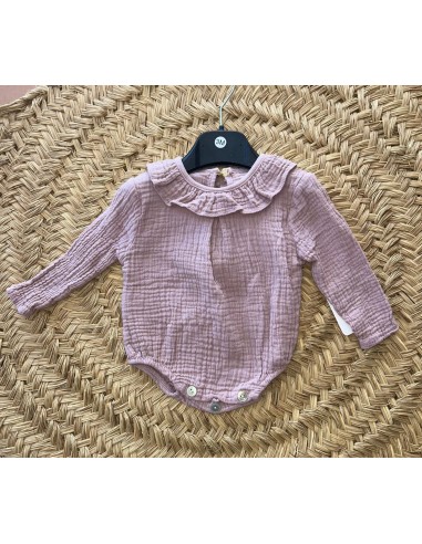 Pelele bambula rosa empolvado