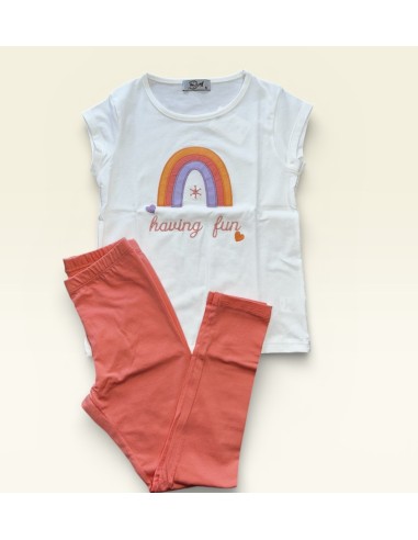 Conjunto arcoíris coral