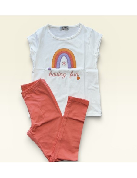 Conjunto arcoíris coral