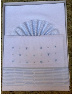 Sábanas Carro Franela Celeste con Puntos - Comodidad para Tu Bebé