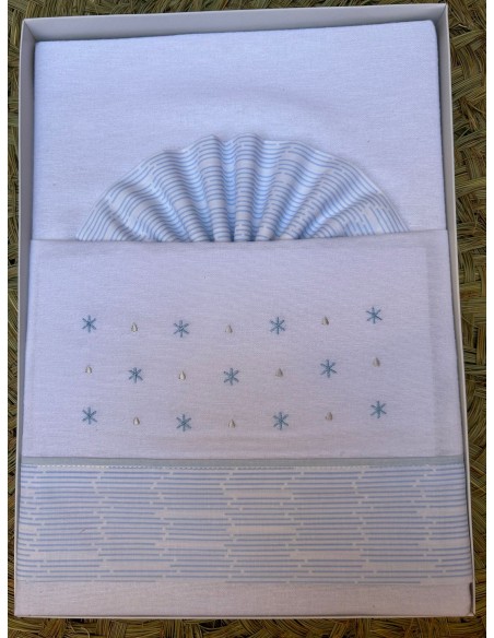 Sábanas Carro Franela Celeste con Puntos - Comodidad para Tu Bebé