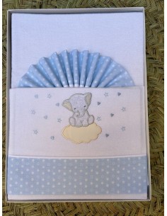 Sábanas Minicuna Franela Elefante Celeste - Comodidad para Tu Bebé
