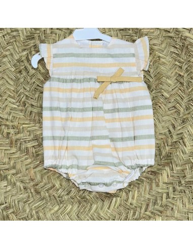 Pelele de rayas mostaza