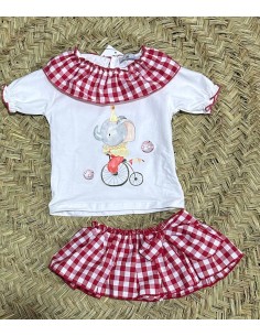 Conjunto elefante rojo