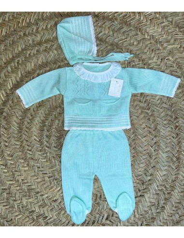 Conjunto hilo verde agua