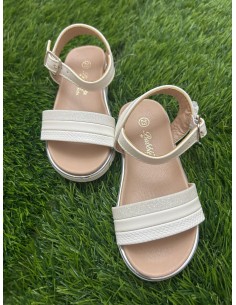 Sandalias blanca brillo