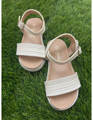 Sandalias blanca brillo
