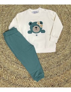 Chándal niña oso verde