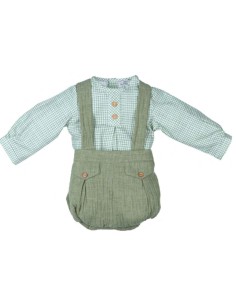 Conjunto niño vichy verde