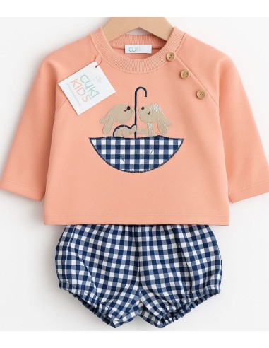 Conjunto conejo coral niño